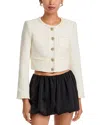Cinq À Sept Linda Cropped Tweed Jacket In White