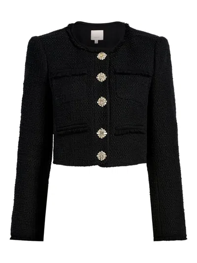 Cinq À Sept Linda Tweed Jacket In Black