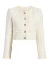 Cinq À Sept Linda Cropped Tweed Jacket In Neutral