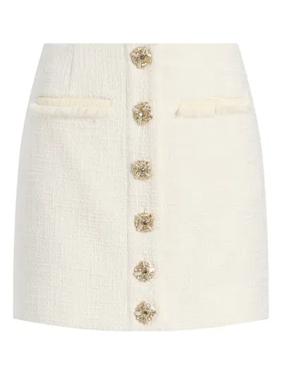 Cinq À Sept Linda Tweed Skirt In White