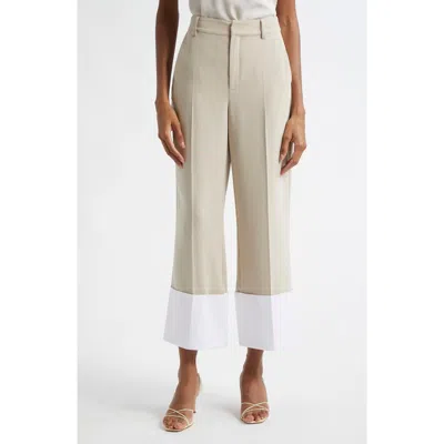 Cinq À Sept Linda Mélange Kick Flare Pants In Kettle Pond/white