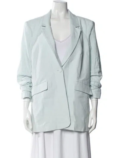 Pre-owned Cinq À Sept Linen Blazer In Blue