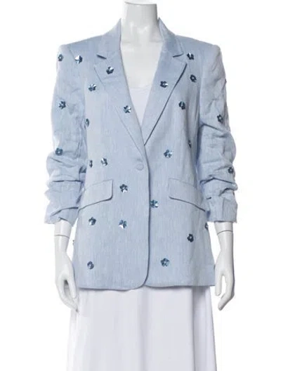 Pre-owned Cinq À Sept Linen Blazer W/ Tags In Blue