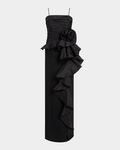 Cinq À Sept Liora Ruffled Gown In Black
