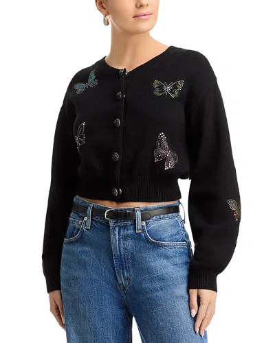 Cinq À Sept Cinq A Sept Lisette Butterfly Cardigan Sweater In Black Multi