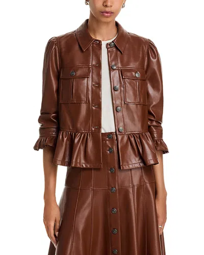 Cinq À Sept Cinq A Sept Lite Faux Leather Delanie Jacket In Brown