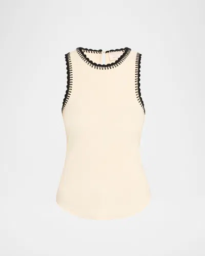 CINQ À SEPT LIZZIE CROCHET-TRIM TANK TOP