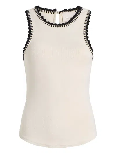 Cinq À Sept Lizzie Crochet-trim Top In White