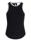 Cinq À Sept Lizzie Embroidered Contrast Stitch Tank In Blue