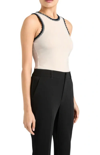 Cinq À Sept Lizzie Embroidered Contrast Stitch Tank In Multi