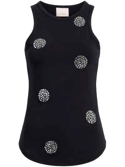 Cinq À Sept Lizzie Polka Dot Tank Top In Black