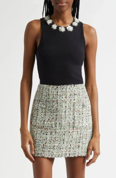 Cinq À Sept Lizzie Sequin Dot Tank In Black/clear