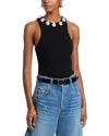 Cinq À Sept Lizzie Sequin Dot Tank In Black/clear