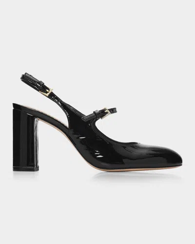 Cinq À Sept Lola 80mm Patent Leather Slingback Pumps In Black