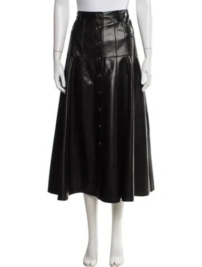 Pre-owned Cinq À Sept Long Skirt In Black