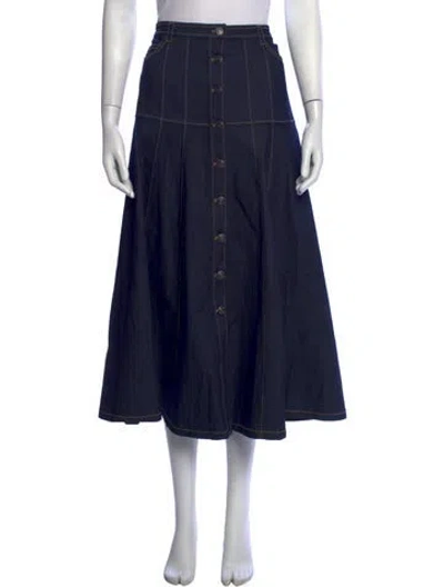 Pre-owned Cinq À Sept Long Skirt In Black