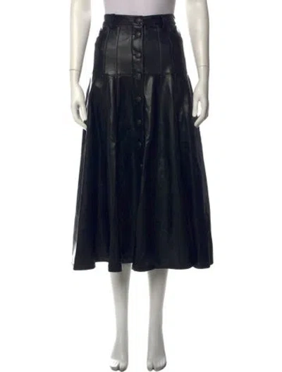 Pre-owned Cinq À Sept Long Skirt In Black