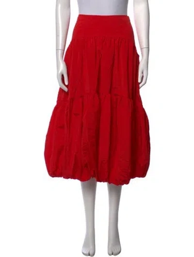 Pre-owned Cinq À Sept Long Skirt In Red