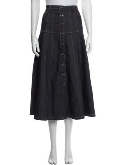 Pre-owned Cinq À Sept Long Skirt W/ Tags In Blue