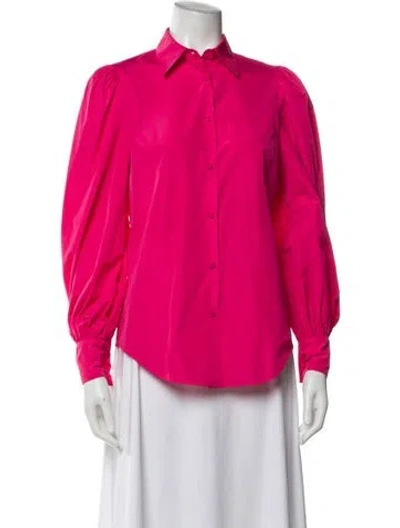 Pre-owned Cinq À Sept Long Sleeve Blouse In Pink
