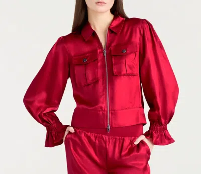 Cinq À Sept Long Sleeve Holly Jacket In Red Current In Multi
