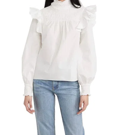 Cinq À Sept Long Sleeve River Top In Ivory In White