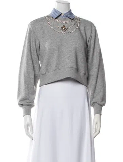 Pre-owned Cinq À Sept Long Sleeve Sweatshirt In Grey