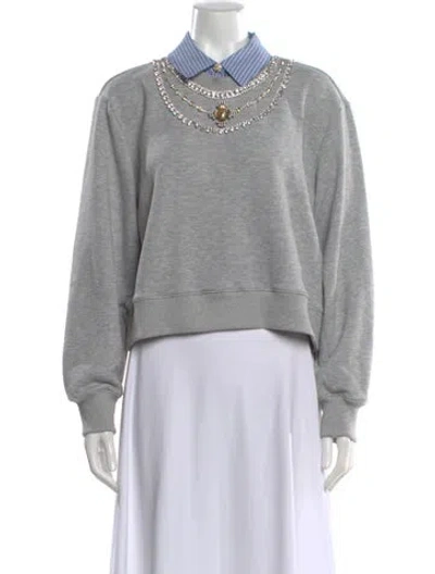 Pre-owned Cinq À Sept Long Sleeve Sweatshirt W/ Tags In Gray