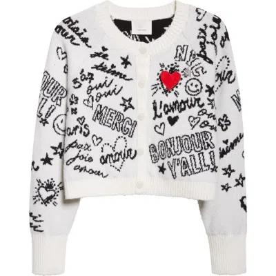 Cinq À Sept Loove Doodles Millie Cardigan In Multi