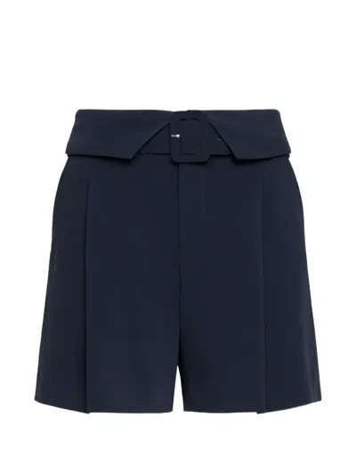 Cinq À Sept Lorena Belted-pleated Short In Blue