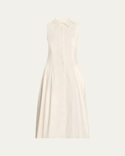 Cinq À Sept Losey Cotton Drop-waist Midi Dress In White