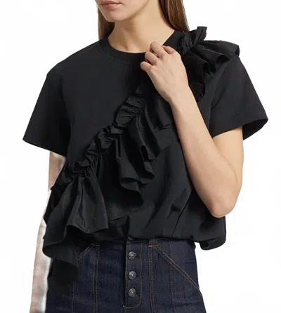 Cinq À Sept Lottie Ruffled Top In Black