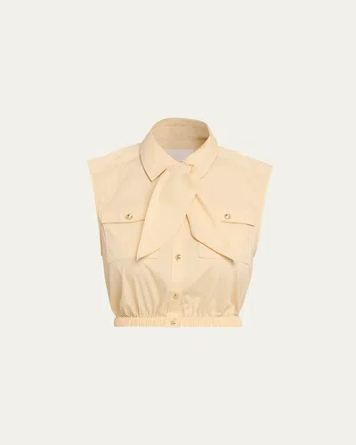 Cinq À Sept Sleeveless Tie-neck Top In Neutral