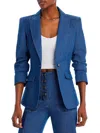 CINQ À SEPT LOUISA WOMENS RUCHED SLEEVES OFFICE ONE-BUTTON BLAZER