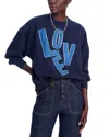 Cinq À Sept Brandy Denim Love Crewneck Pullover In Navy