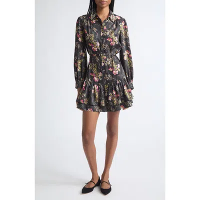 Cinq À Sept Love Letter Emilienne Embellished Floral Minidress In Purple