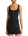 Cinq À Sept Lovina Crystal-button Vest In Black