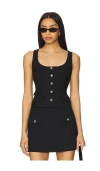 Cinq À Sept Lovina Crystal-button Vest In Black