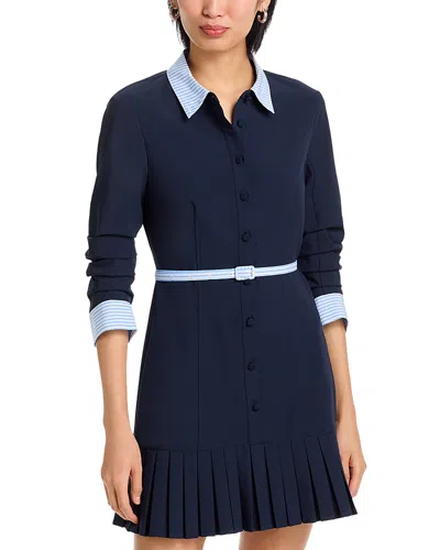 Cinq À Sept Cinq A Sept Luci Stripe Shirting Mini Dress In Blue
