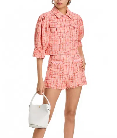 CINQ À SEPT LUCIE BOUCLE JULIETA JACKET IN PINK