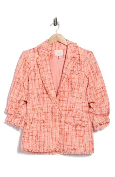 Cinq À Sept Lucie Khloe Bouclé Blazer In Orange