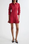Cinq À Sept Lucilla Topstitched Pleated-hem Mini Shirtdress In Pink