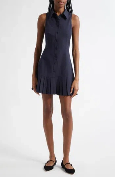 Cinq À Sept Lucilla Sleeveless Pleated Shirtdress In Blue