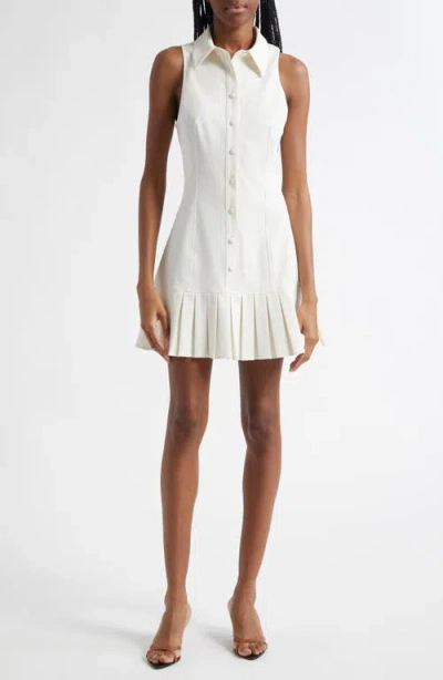 Cinq À Sept Lucilla Sleeveless Pleated Shirtdress In Ivory