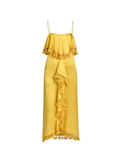 Cinq À Sept Cinq A Sept Luma Silk Dress In Yellow