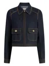 Cinq À Sept Lydie Contrast-stitch Denim Jacket In Multi