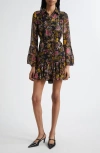 Cinq À Sept Lyra Hannah Floral Long Sleeve Minidress In Multi