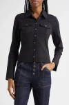 Cinq À Sept Cinq A Sept Lyric Long Sleeve Poplin Top In Black