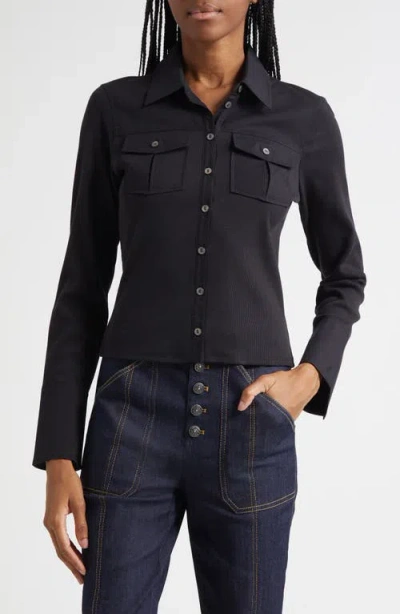 CINQ À SEPT CINQ À SEPT LYRIC BUTTON-UP KNIT SHIRT