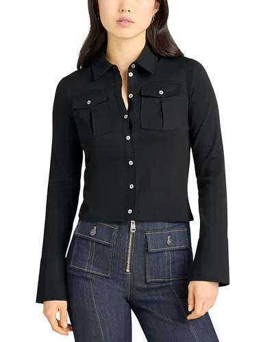 Cinq À Sept Cinq A Sept Lyric Long Sleeve Poplin Top In Black